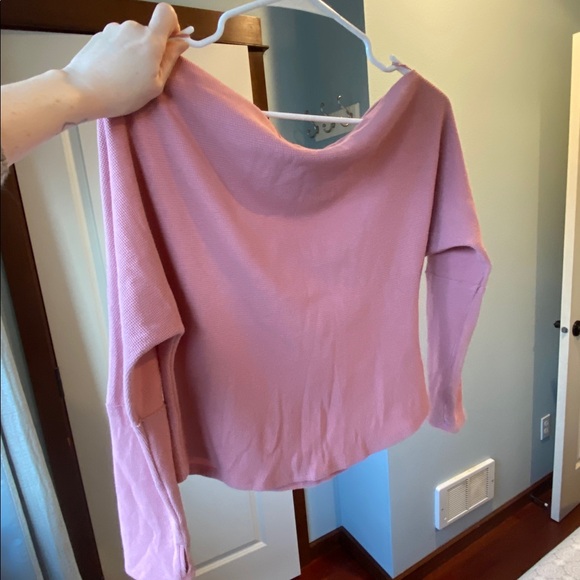 We The Free Fuji Off The Shoulder Thermal Top. Size Medium. Pink. Free People. - Picture 11 of 12